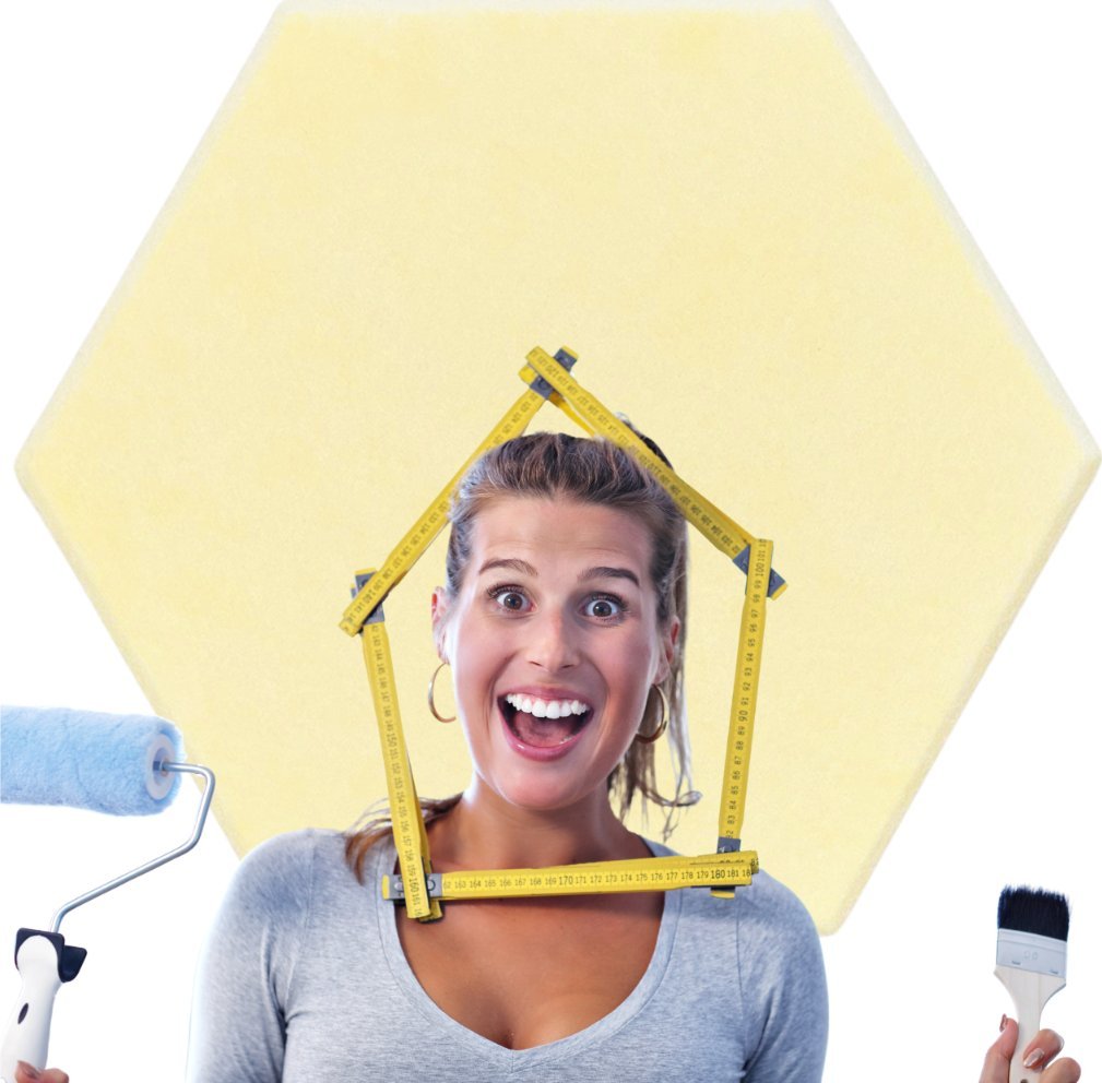 Iteams4Now Panele ścienne filcowe 3d heksagon zagłówek samoprzylepne akustyczne soft