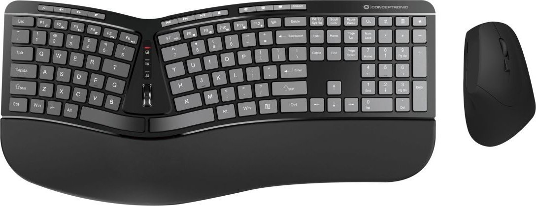 Klawiatura + mysz Conceptronic CONCEPTRONIC Wireless Keyboard+Mouse,ergo,Layout US sw