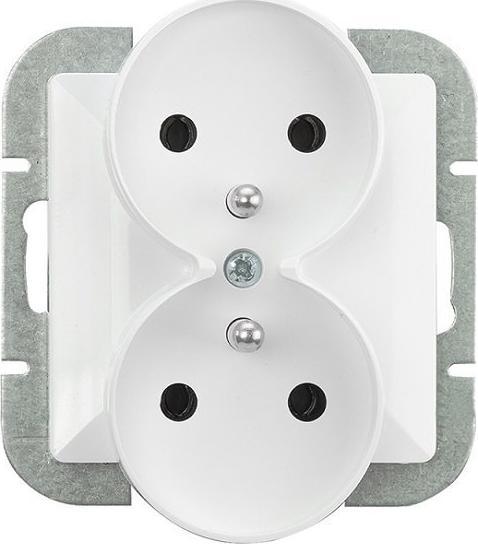 Abex PERŁA GNIAZDO PODWÓJNE P/T Z/U BIAŁE