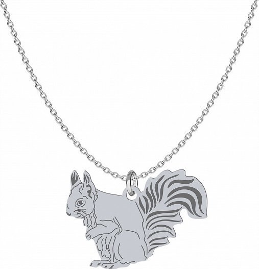 Radziszewska Jewellery Naszyjnik Srebrny z Wiewiórką Łańcuszek 925 Prezent GRAWER DEDYKACJA