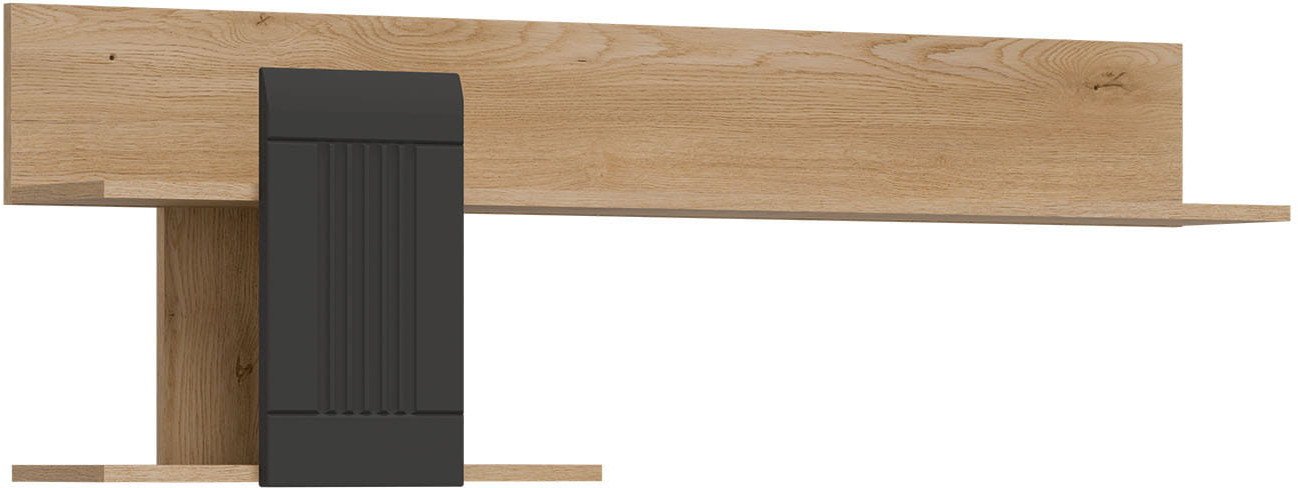 Półka wisząca uniwersalna ryflowany panel Dąb Cremona Antracyt MILTON ML10