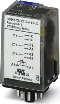 Phoenix Contact Przekaźnik przemysłowy 3P 10A AgNi 24V DC do gniazda ECOR-3, REL-OR-BL/L- 24DC/3X21