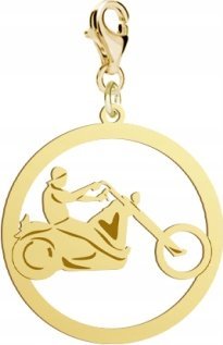 Radziszewska Jewellery Pozłacany Charms Motocyklista Motocykl DEDYKACJA