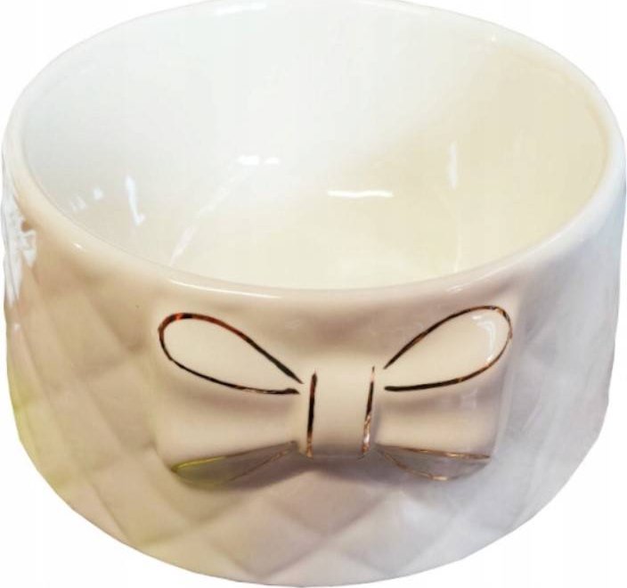 Yarro International YARRO MISKA CERAMICZNA DLA PSA ZŁOTA KOKARDKA 18x8,5cm