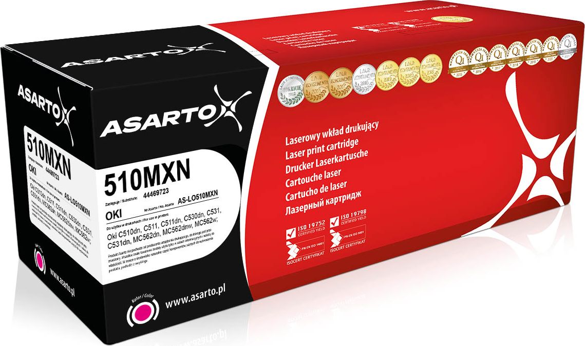 Toner Asarto Magenta Zamiennik 44469723 (AS-LO510MXN)
