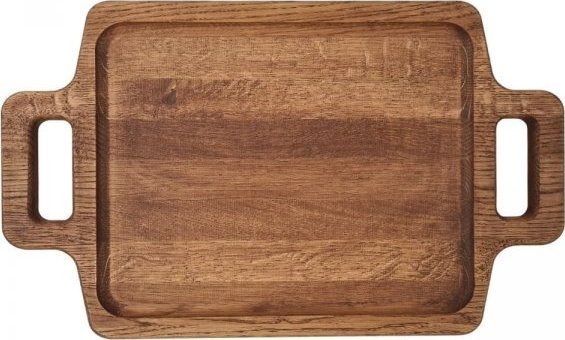 Dębowy stoliczek śniadaniowy z uchwytami - ciemny dąb nr13