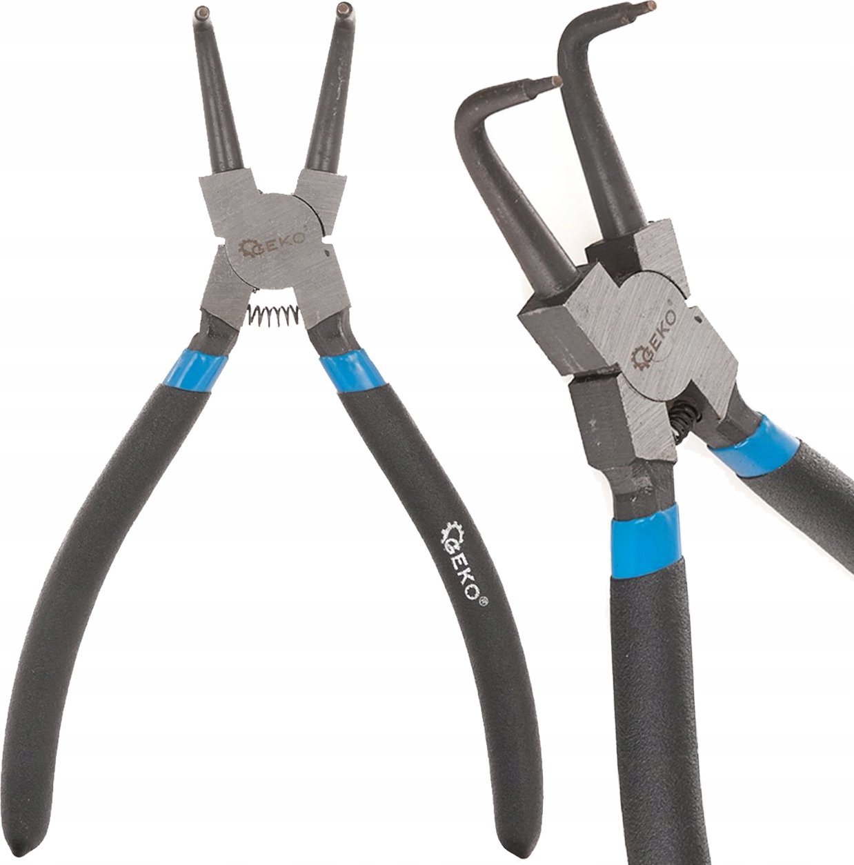 Geko Szczypce Seeger'a wewnętrzne wygięte 200mm/8" (15/90)