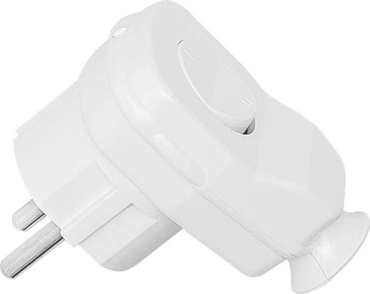 Blow 2397# Wtyczka wt-16u/łk kątowa biała z przełącznikiem