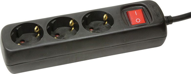 Listwa zasilająca LogiLink LPS 3 gniazda 1.4 m czarna (LPS206B)