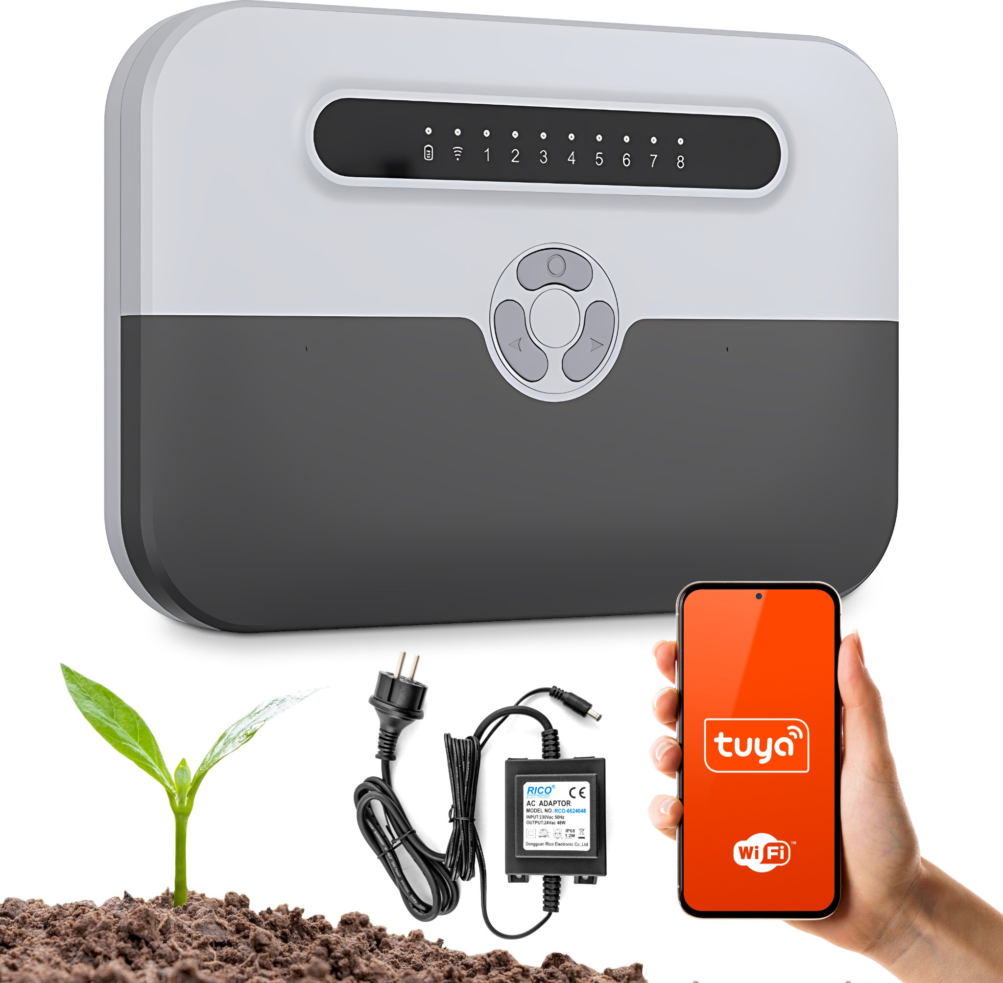 Sterownik Automatyka Nawadniania System Podlewania Ogrodu WiFi Tuya 8 Stref