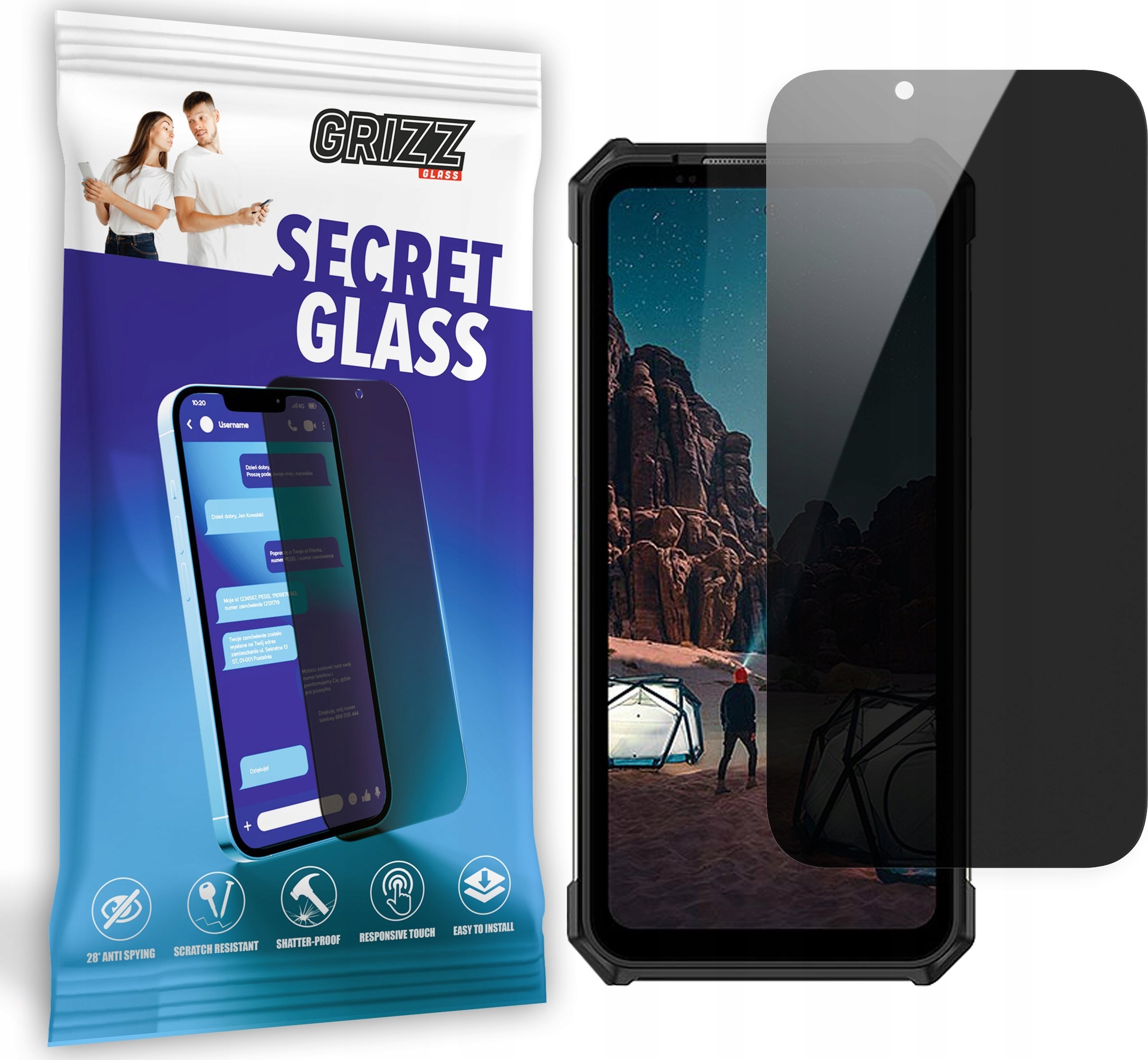 GrizzGlass Szkło prywatyzujące GrizzGlass SecretGlass do Ulefone Armor 24