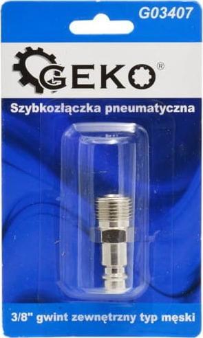 Geko SZYBKOZŁĄCZKA PNEUMATYCZNA TYP MĘSKI 3/8" GWINT ZEWNĘTRZNY (BLISTER) (10/100) G03407 GEKO