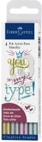 Faber-Castell Zestaw Pitt Artist Pen Handlettering 4szt. w etui odcienie metalicyne