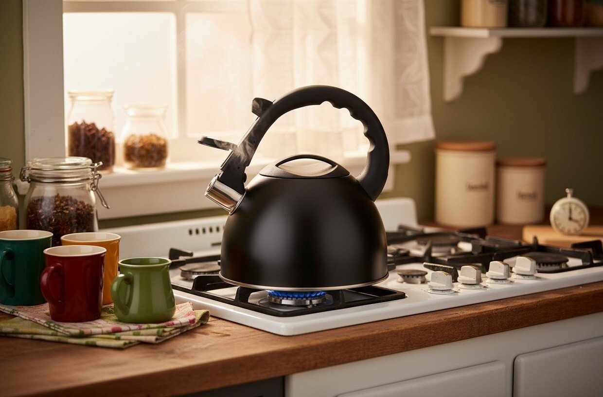 Czajnik tradycyjny z gwizdkiem 2,5 L Spark czarny