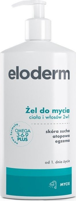 Polpharma Eloderm, Żel do mycia ciała i włosów 2w1, 400 ml - Długi termin ważności!