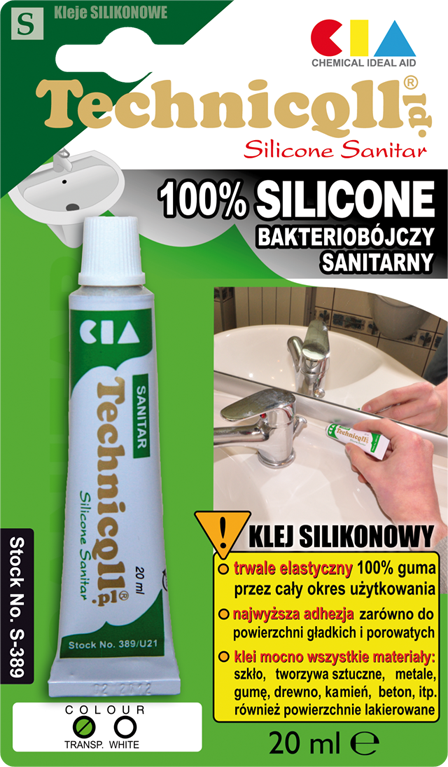 Technicqll Silikon sanitarny na blistrze biały 20ml (S-389)