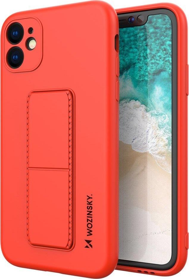 Wozinsky Kickstand Case elastyczne silikonowe etui z podstawką Samsung Galaxy M31s czerwony