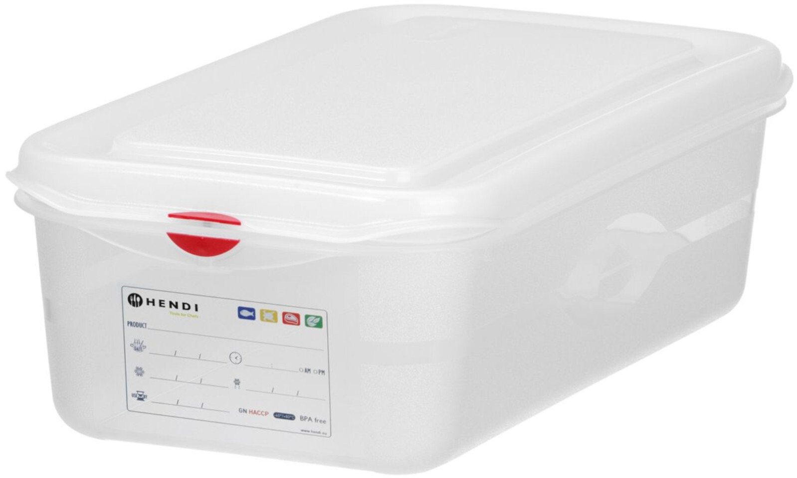 Hendi Pojemnik spożywczy GN 1/3 z etykietą pokrywką 6 l 325x176x150 mm