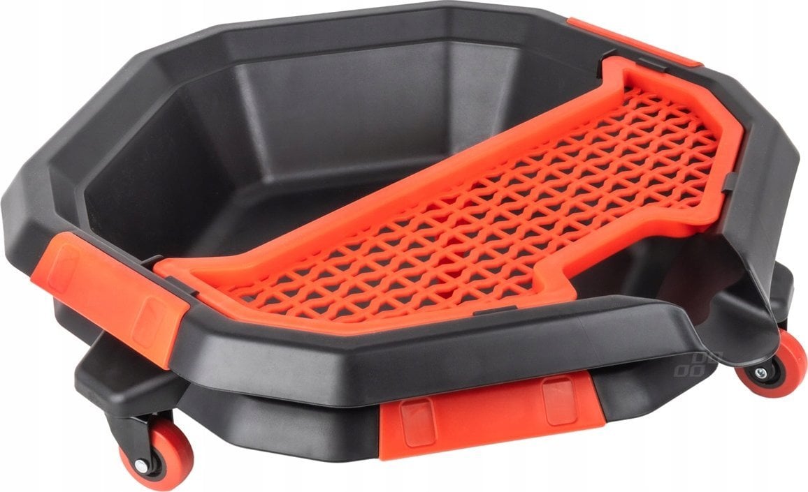 Miska zlewarka oleju na kółkach ze schowkiem na narzędzia amio-04264