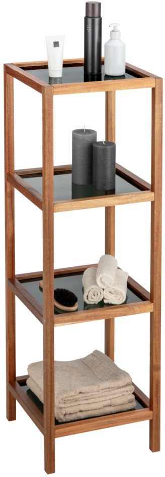 Regał łazienkowy słupek z drewna akacji FONDI, wys. 86 cm