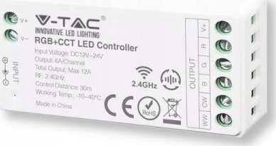 Taśma LED V-TAC Kontroler Sterownik Ściemniacz V-TAC RGBW 12A/MAX 12V-144W 24V-288W VT-2434