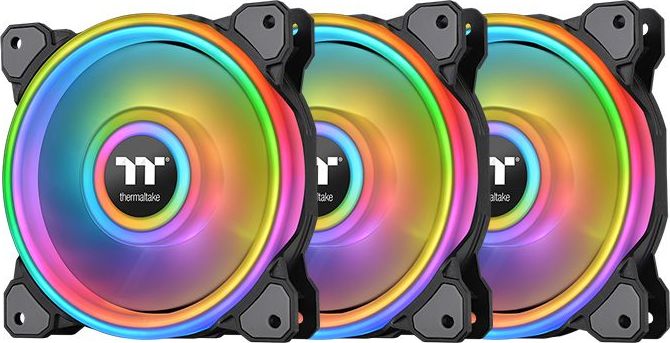 Wentylator Thermaltake Riing Quad 14 RGB 3-pack + Hub Czarne (CL-F089-PL14SW-A)
