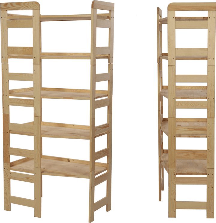 Wamar-Sosenka Regał Modułowy Wewnętrzny 159,2x72x44,8cm 5 Półek BERDO Surowy Drewno sosnowe Naturalny RR2_NW3X072_0_N0_F1 / Wamar-Sosenka