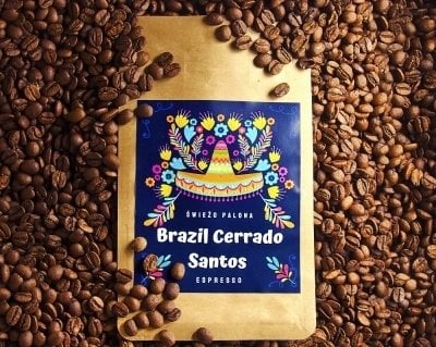 Kawa ziarnista Świeżo Palona Kawa ziarnista Brazylia Cerrado Santos Natural 250g