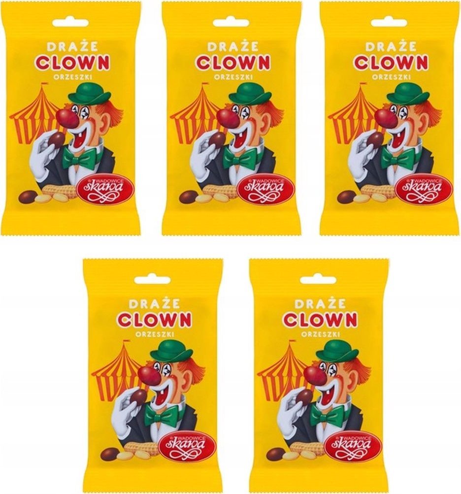 Wadowice Skawa Clown Draże orzeszki 70 g x 5 sztuk