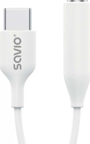Adapter USB Savio USB-C - Jack 3.5mm Biały (SAVAK-52)