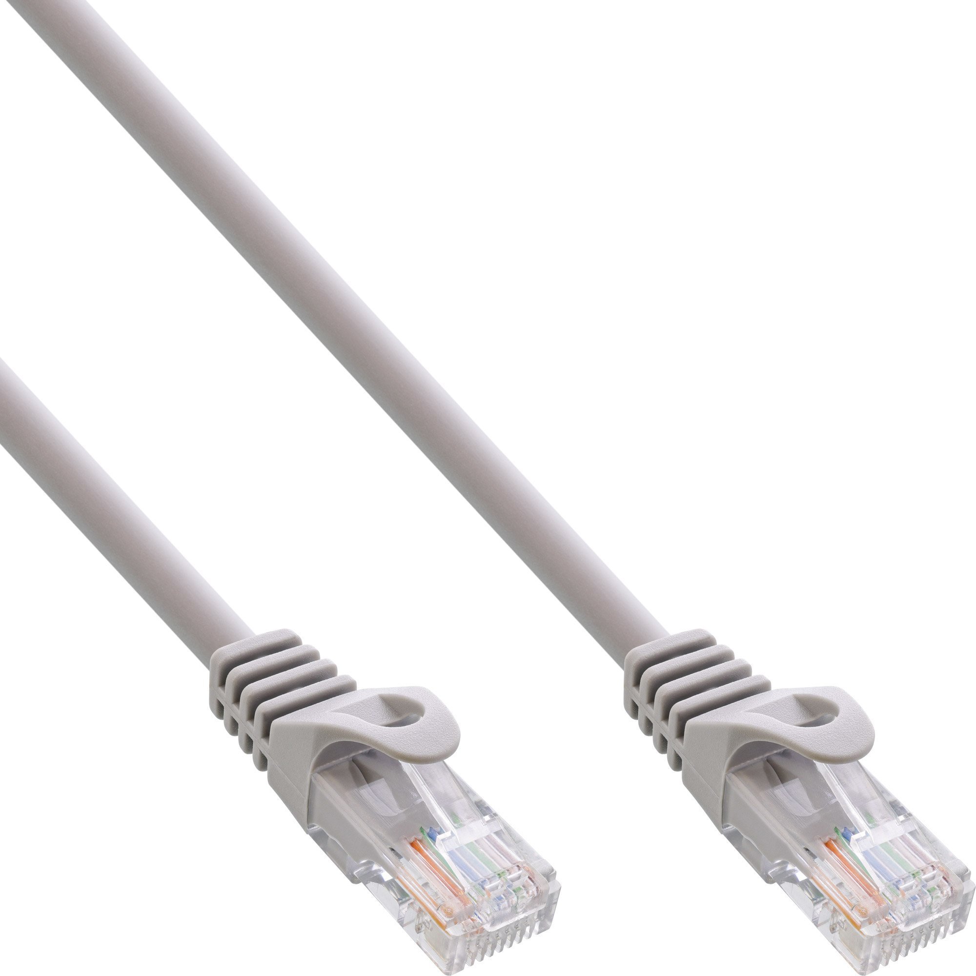InLine InLine® Patch Cable U/UTP Cat.5e AWG26 grey 10m, special latching nose protection
