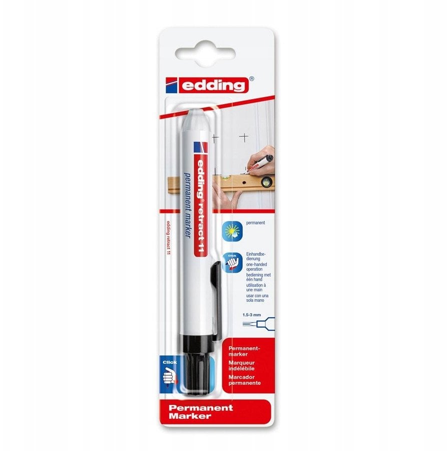 Marker permanentny automatyczny e-11 EDDING, 1,5-3mm, blister, czarny