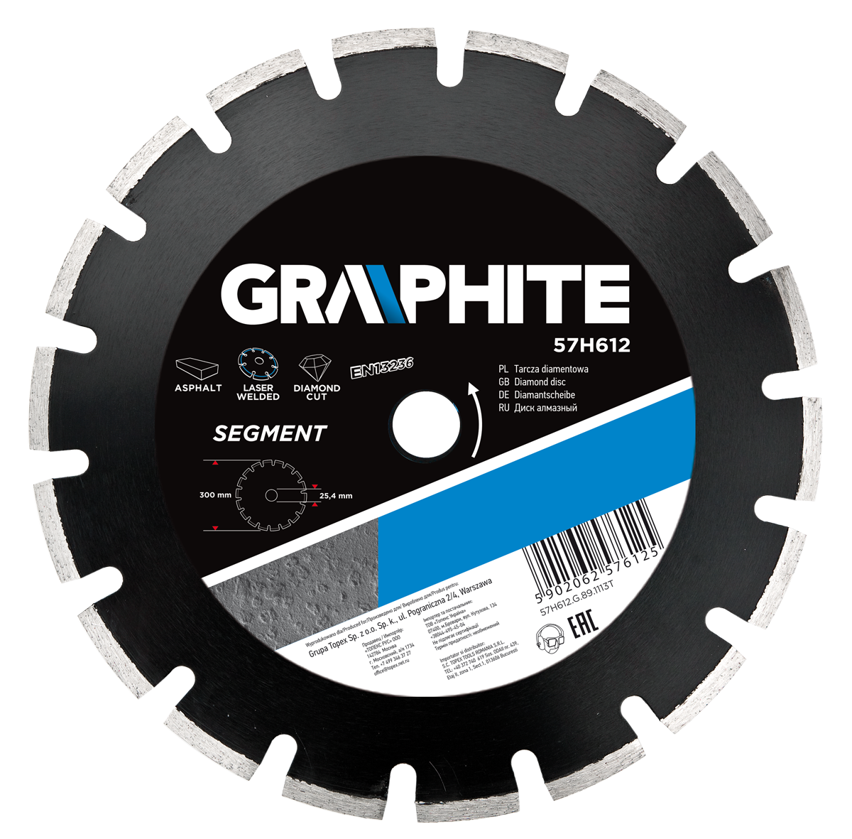 Graphite Tarcza diamentowa segmentowa 350x25,4mm 57H614