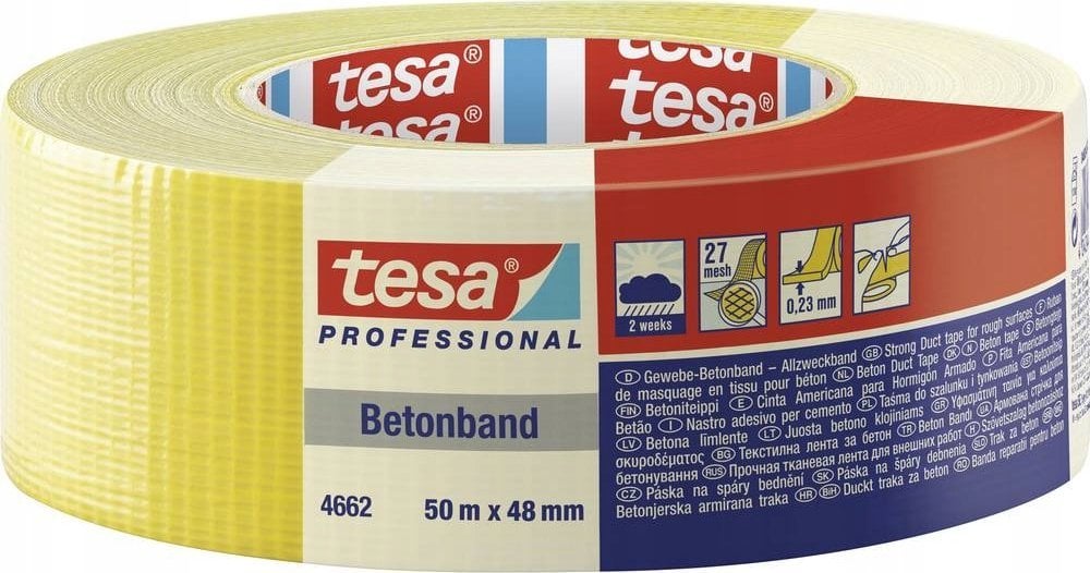 Tesa Tesa Duct Tape 50m x 18mm Prof.yellow 04662