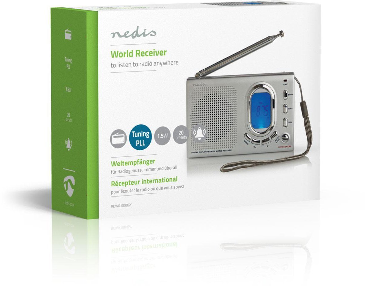 Radio Nedis Radio RDWR1000GY AM/FM/SW 1.5W Szary
