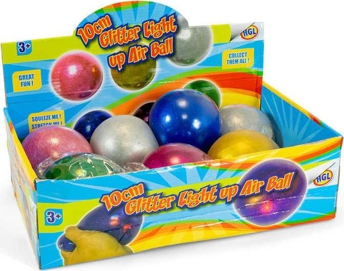 Piłeczka brokatowa ze światełkiem 10cm