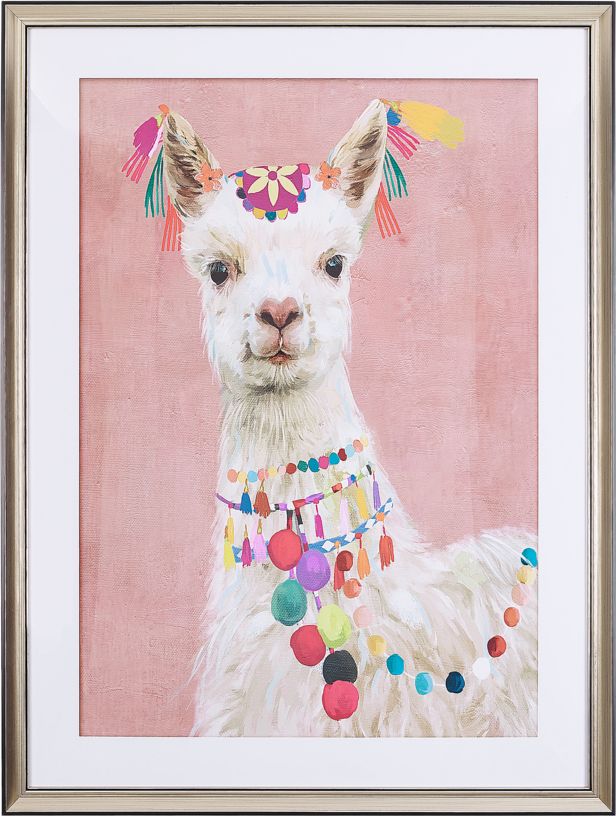 Beliani Obraz w ramie 60 x 80 cm różowy BALALA