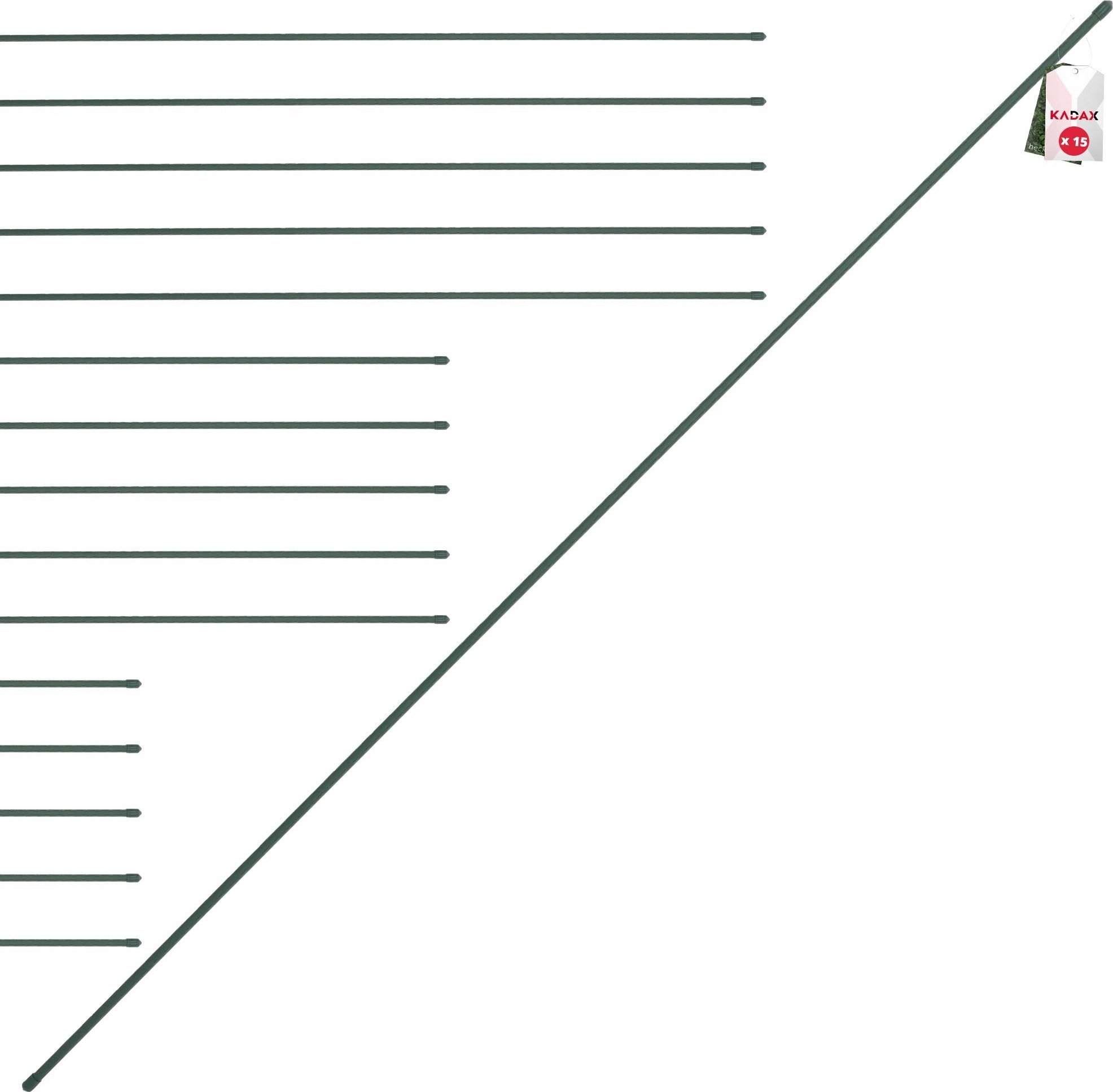 Kadax Tyczka Podpórka Roślin Stal Powlekana 150cm 15szt