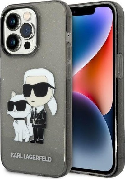 Karl Lagerfeld Etui Karl Lagerfeld KLHCP14LHNKCTGK Apple iPhone 14 Pro czarny/black hardcase IML GLIT NFT Karl&Choupette