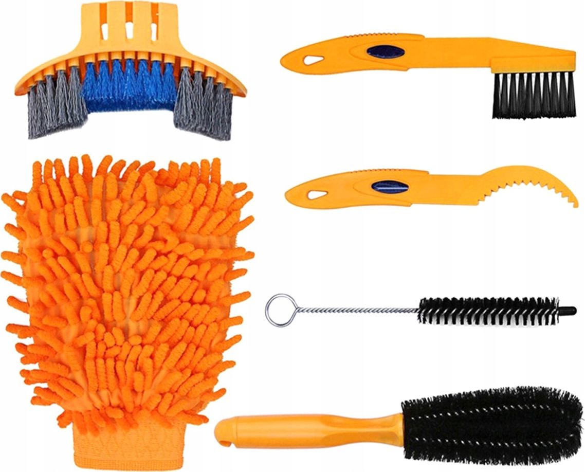 Aptel AG516B SZCZOTKI DO CZYSZCZENIA PIELĘGNACJI ROWERU 6 sztuk