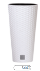 Prosperplast Doniczka RATO TUBUS 200mm biała - DRTUS200-S449