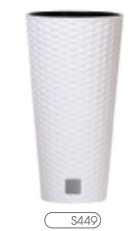 Prosperplast Doniczka RATO TUBUS 200mm biała - DRTUS200-S449