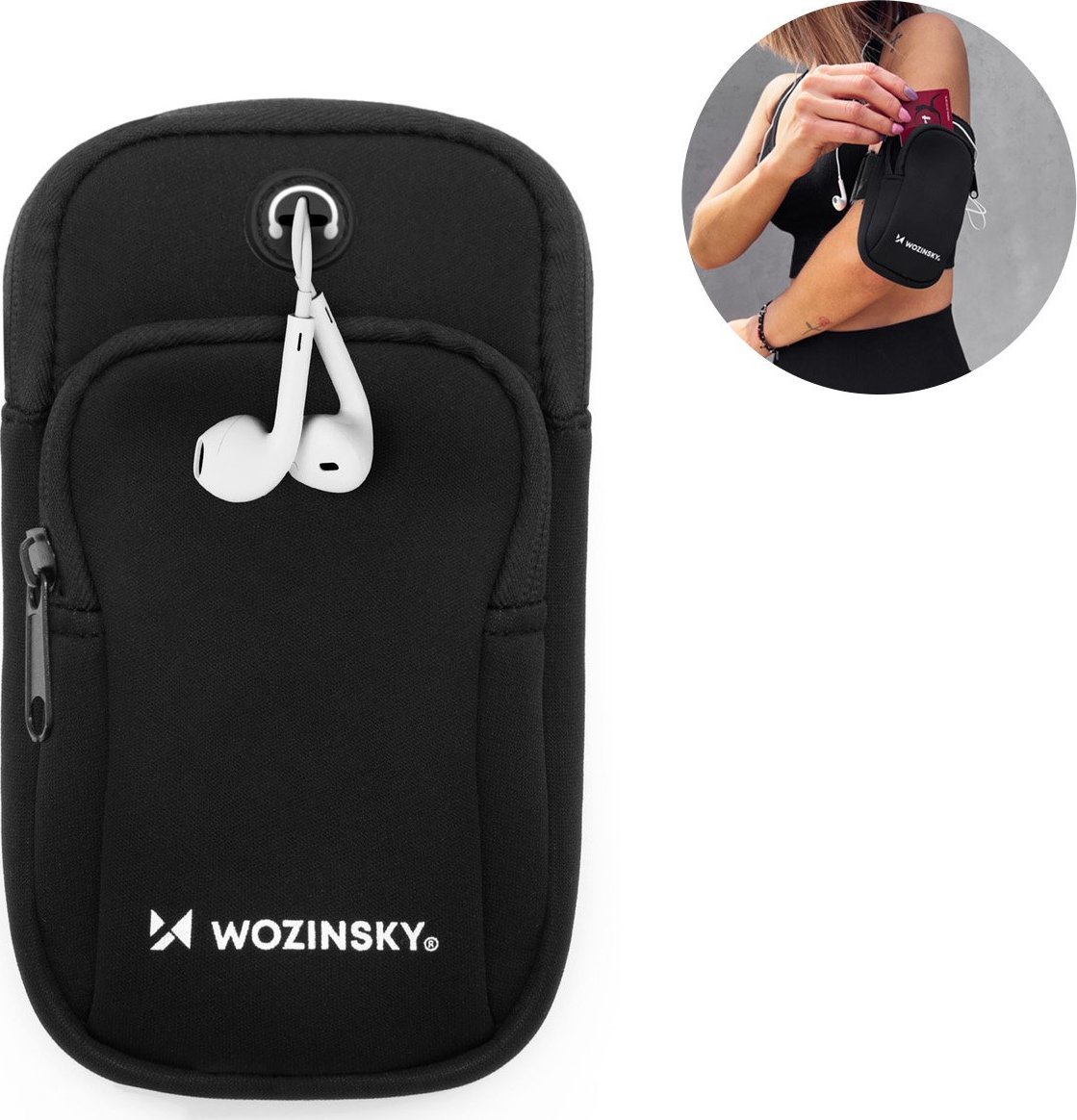 Wozinsky Opaska na telefon do biegania armband czarna Opaska na telefon do biegania armband czarna