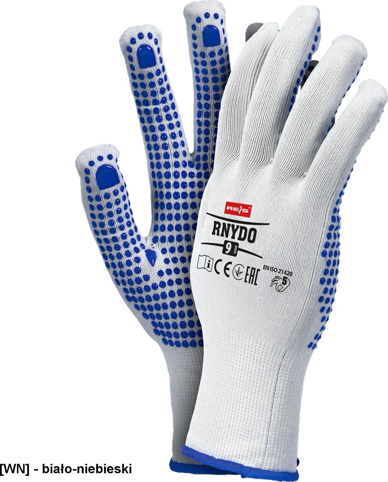 R.E.I.S. RNYDO - rękawice ochronne - biało-niebieski 9