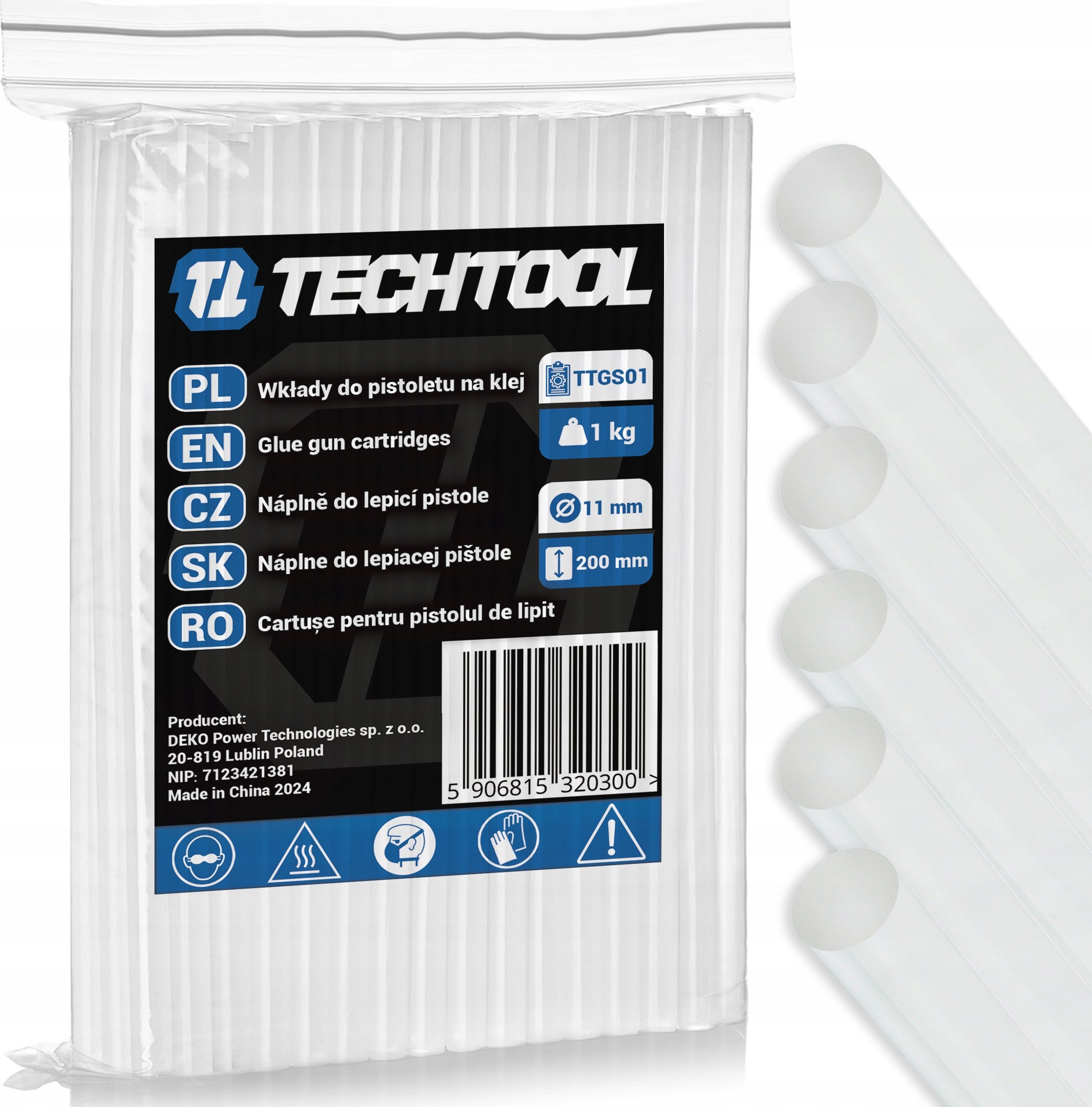 KLEJ NA GORĄCO WKŁADY KLEJOWE DO PISTOLETU DO KLEJU 1 KG TECHTOOL