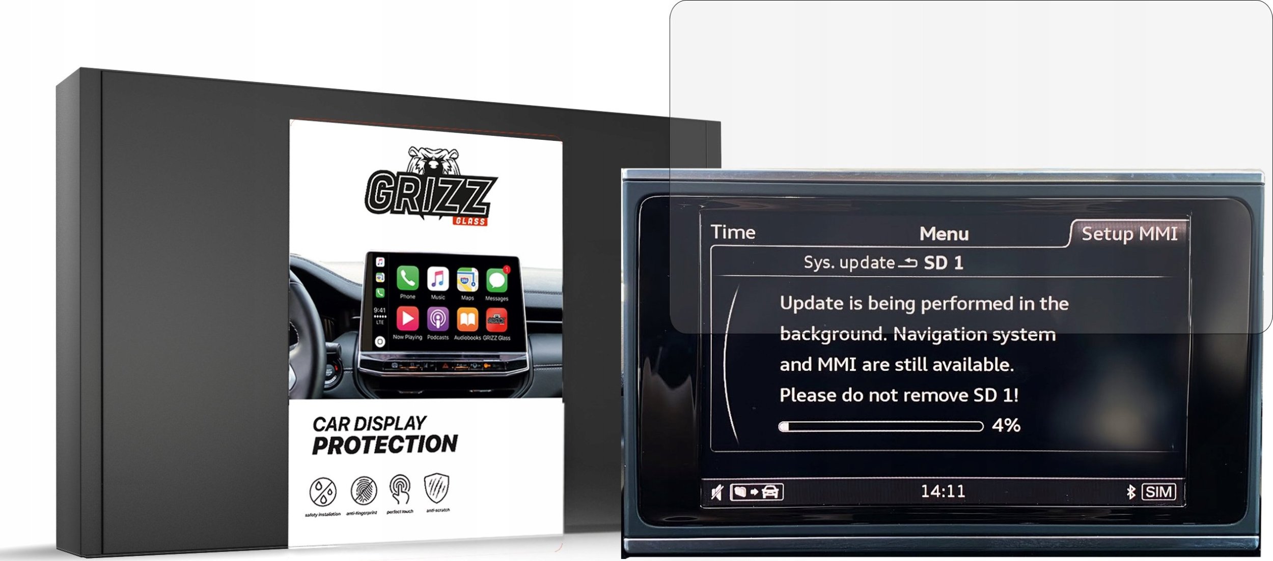 GrizzGlass Folia matowa GrizzGlass CarDisplay Protection do Audi A6 C7 MMI 8" 2012-2018