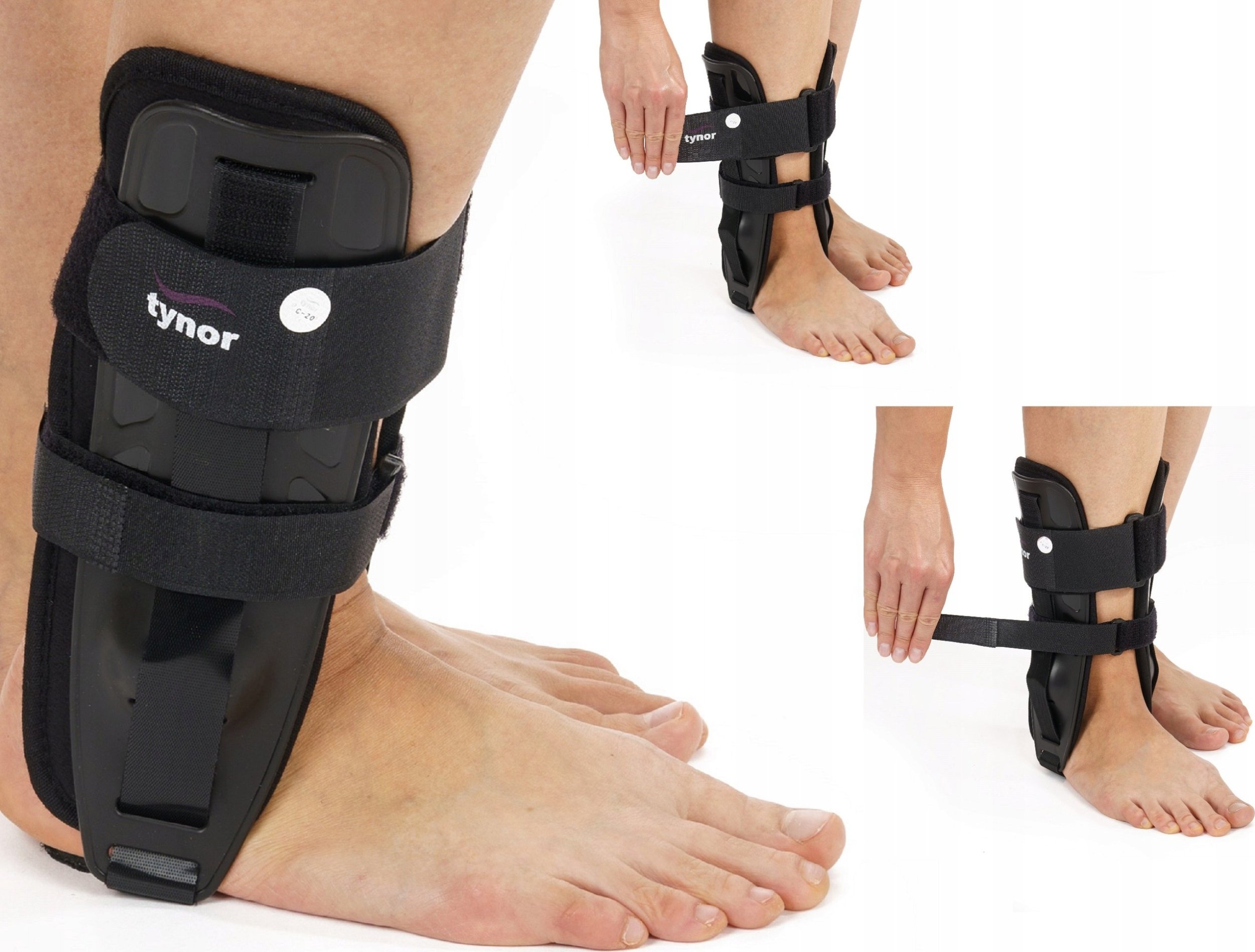 TYNOR SZTYWNA ORTEZA STAWU SKOKOWEGO KOSTKI Z ŁUSKAMI