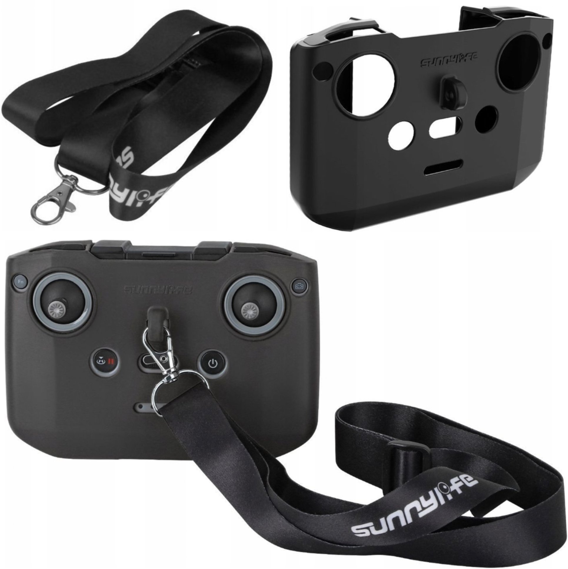 OSŁONA OCHRONA UCHWYT ETUI PASEK SMYSZ NA PILOT KONTROLER DO DJI RC-N3 RC-N2 RC-N1 - DJI MINI 2 3 AVATA NEO - BLACK