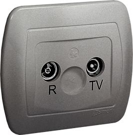 Kontakt-Simon Gniazdo antenowe Simon Akord R-TV końcowe aluminium (AAK/26)