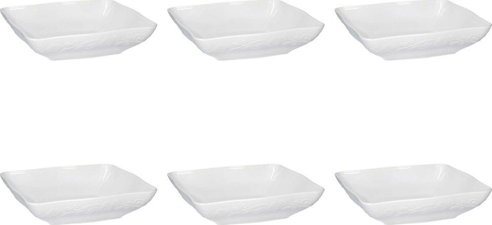 NPC Polska La Porcellana Bianca Zestaw 6 misek kwadratowych płytkich 22 cm biały